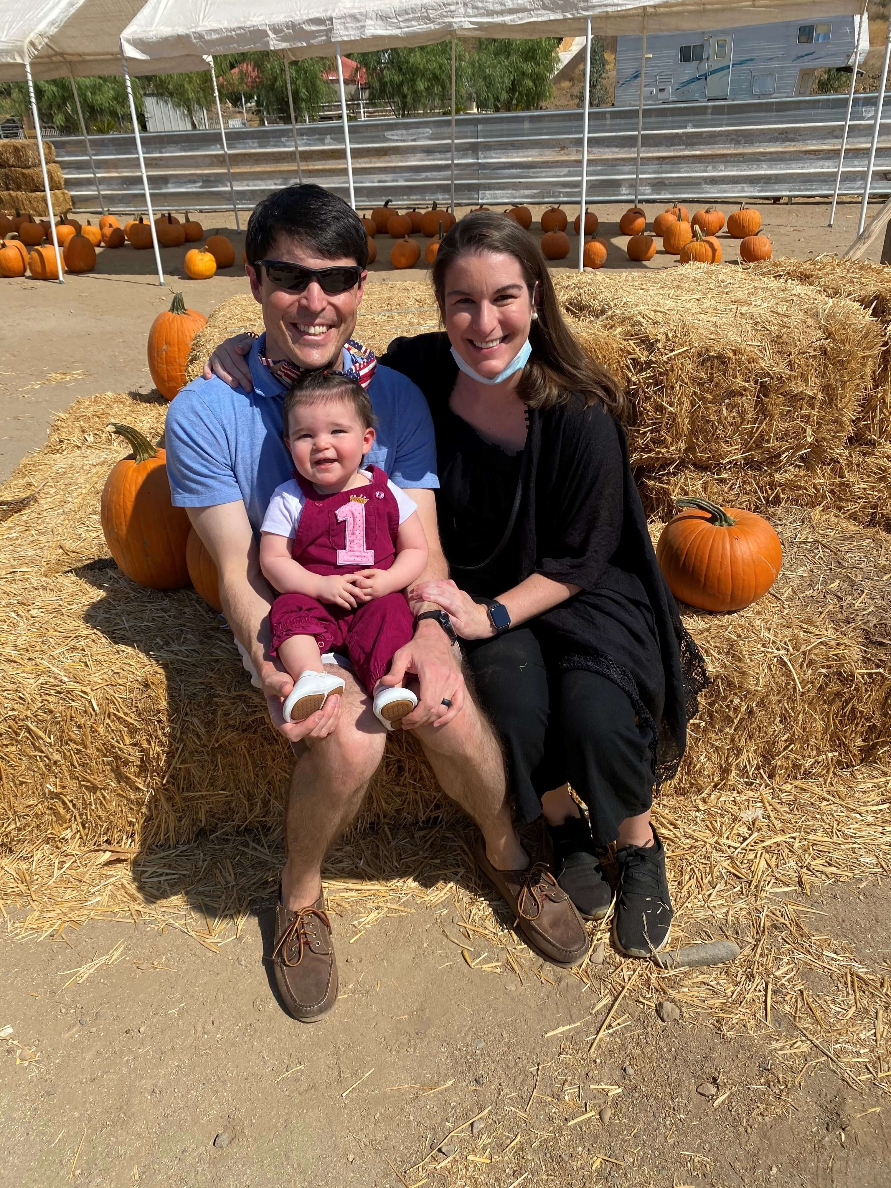 Dr. Ellison at pumpkin patch with family