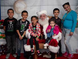 santa with a group of kids